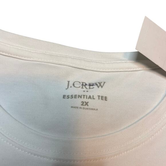 NWT J.Crew White Cotton Crewneck Tee Women’s XXL 2X Fair Trade Basic - Picture 6 of 8